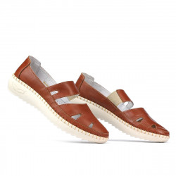 Women loafers, moccasins 6002 brown