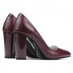 Women stylish, elegant shoes 1261 bordo pearl