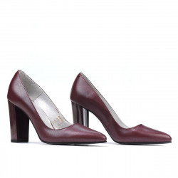 Women stylish, elegant shoes 1261 bordo pearl