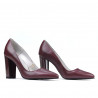 Women stylish, elegant shoes 1261 bordo pearl