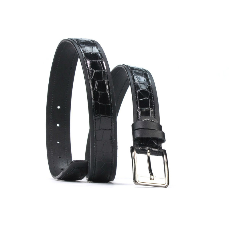 Men belt 32bc black+croco black