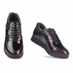 Women sport shoes 6003 patent bordo combined