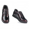 Women sport shoes 6003 patent bordo combined