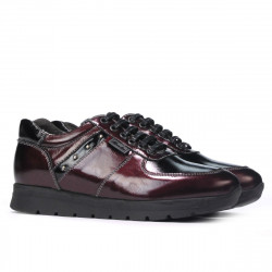 Women sport shoes 6003 patent bordo combined