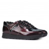 Women sport shoes 6003 patent bordo combined