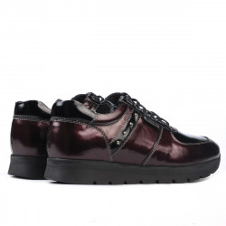 Women sport shoes 6003 patent bordo combined