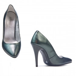 Women stylish, elegant shoes 1241 green pearl