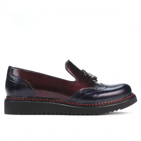 Women casual shoes 659 patent indigo+bordo