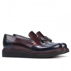 Women casual shoes 659 patent indigo+bordo