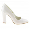 Women stylish, elegant shoes 1214 patent ivory
