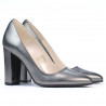 Women stylish, elegant shoes 1261 gray metalizat
