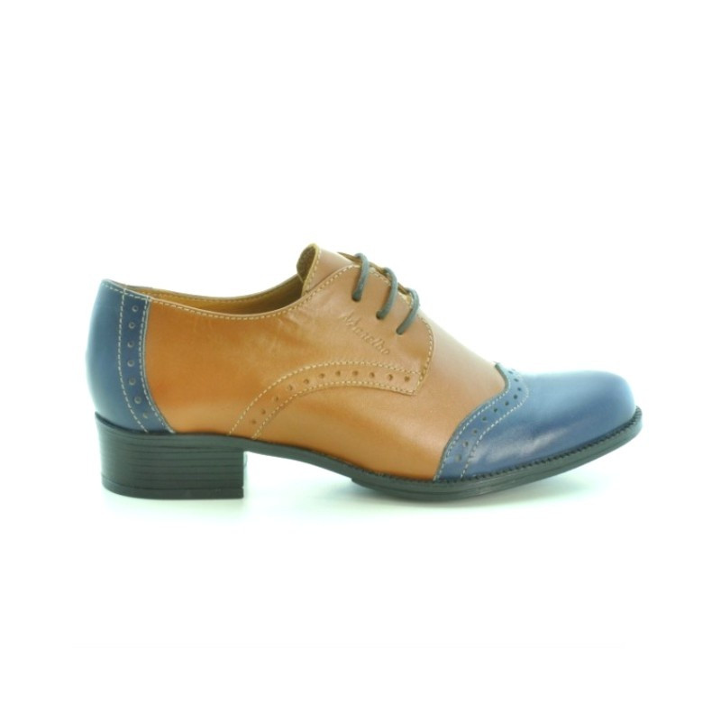Women casual shoes 691 brown+indigo