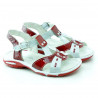 Small children sandals 10c patent red+white