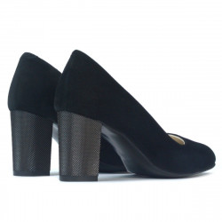 Women stylish, elegant shoes 1273 black antilopa