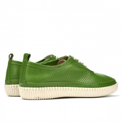 Women loafers, moccasins 688 green crud