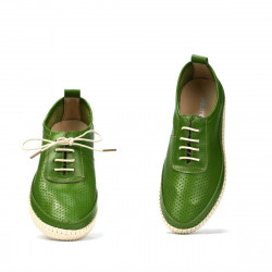 Women loafers, moccasins 688 green crud