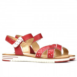 Women sandals 5061 ginger+white