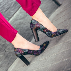 Women stylish, elegant shoes 1261 black pastel