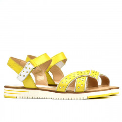 Women sandals 5061 yellow+white