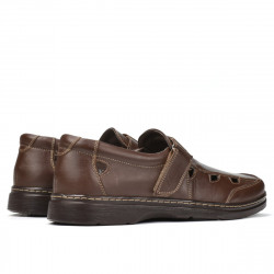 Men loafers, moccasins (large size) 897m cafe