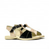 Small children sandals 40c patent black+ivory