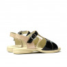Small children sandals 40c patent black+ivory