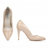 Women stylish, elegant shoes 1246 patent beige pearl