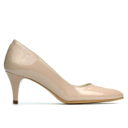 Women stylish, elegant shoes 1242 patent beige pearl