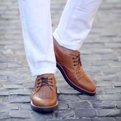 Men casual shoes 836 brown lifestyle