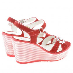 Women sandals 5006 red velour
