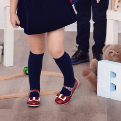 Small children shoes 51c patent burgundy+white