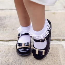 Small children shoes 51c patent black+beige