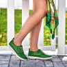 Women loafers, moccasins 688 green crud