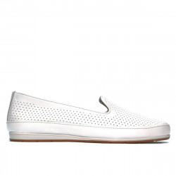 Women loafers, moccasins 6013 white