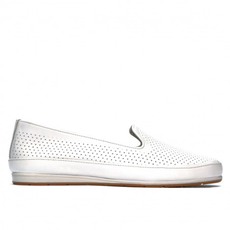 Women loafers, moccasins 6013 white