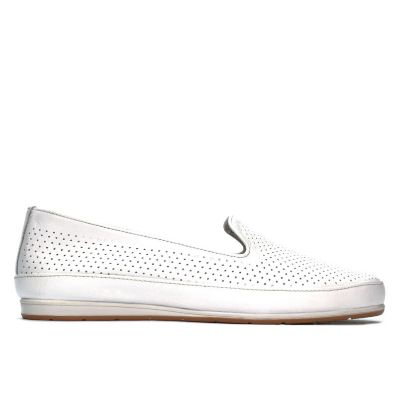 Women loafers, moccasins 6013 white