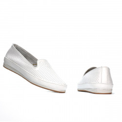 Women loafers, moccasins 6013 white