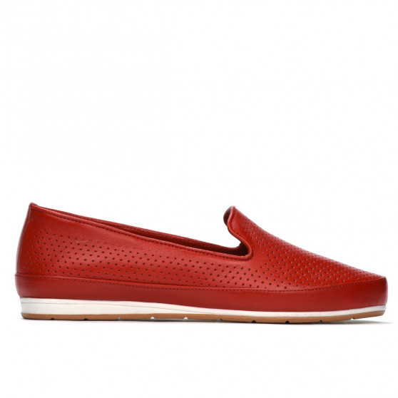 Women loafers, moccasins 6013 red