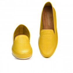 Women loafers, moccasins 6013 yellow