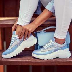 Women sport shoes 6015 bleu pearl combined