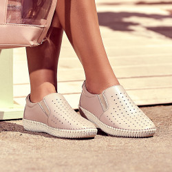 Women loafers, moccasins / adolescenti 689 beige01