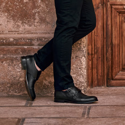 Men stylish, elegant shoes 840 black