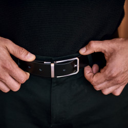 Men belt 35b bicolored black+brown