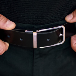 Men belt 35b bicolored black+brown