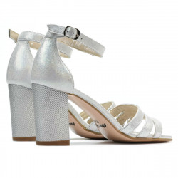 Women sandals 1277 silver satinat