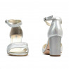 Women sandals 1277 silver satinat