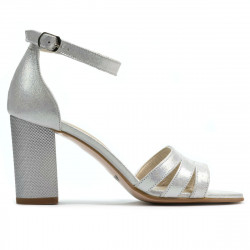 Women sandals 1277 silver satinat
