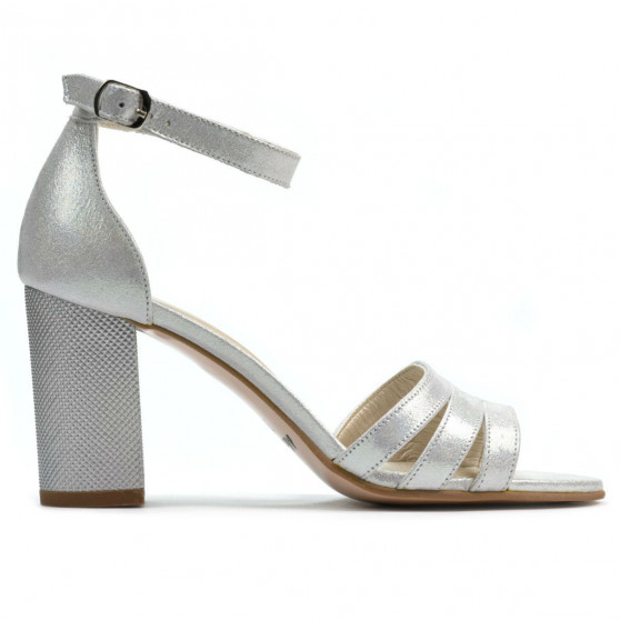 Women sandals 1277 silver satinat