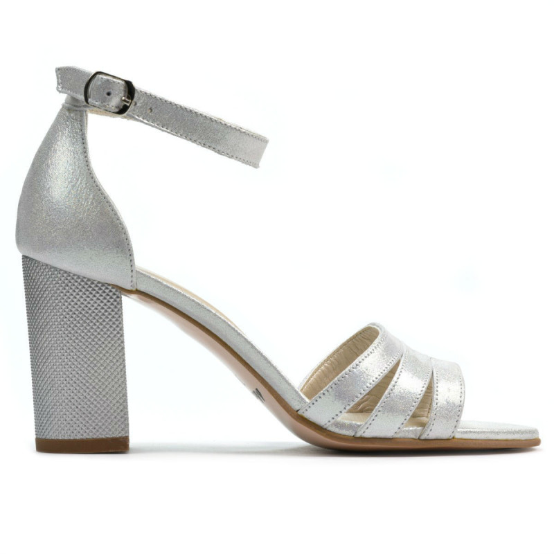 Women sandals 1277 silver satinat