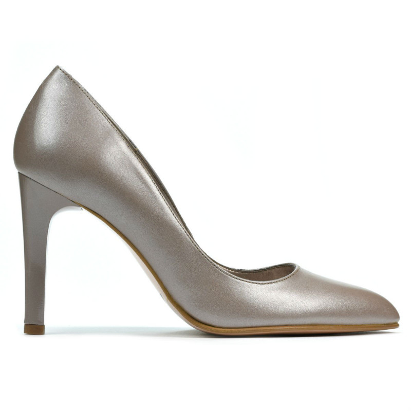 Women stylish, elegant shoes 1276 cappuccino pearl